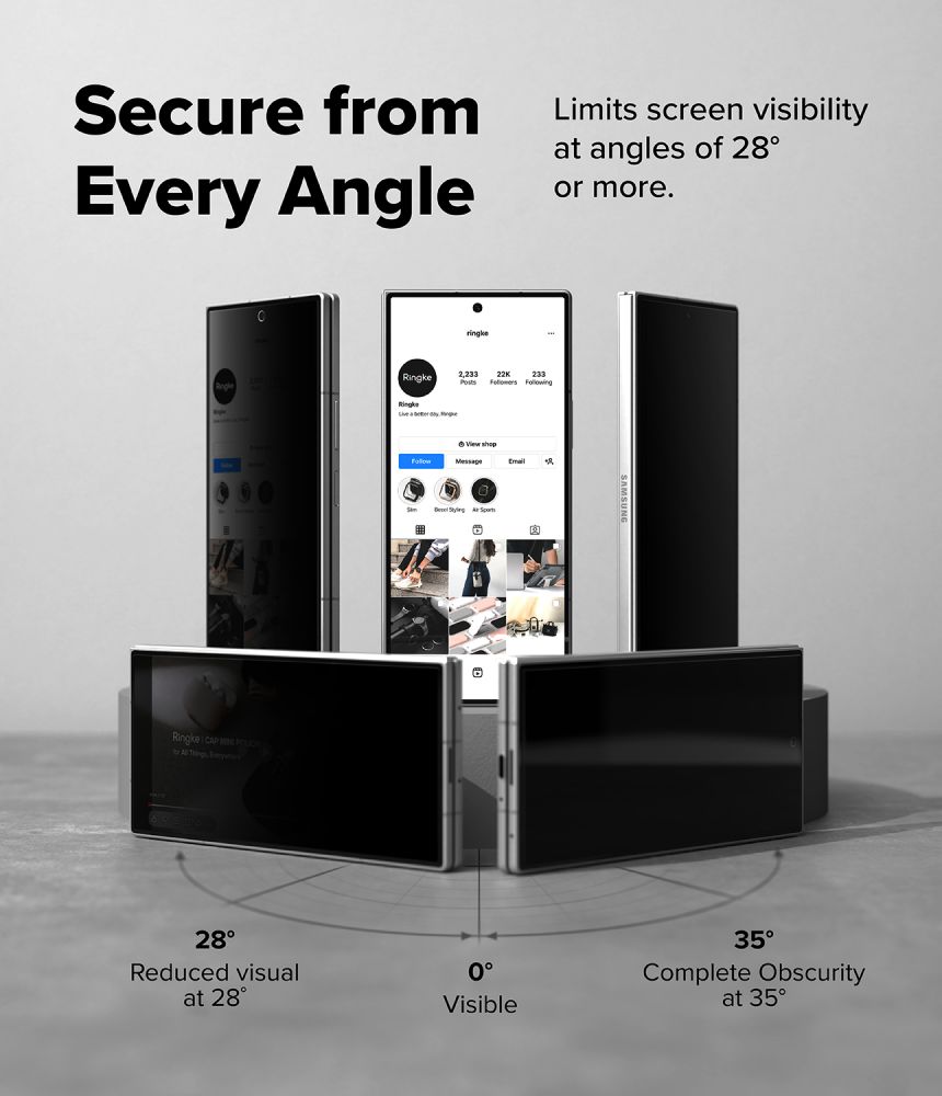 Ringke Easy Slide Privacy 360, 2-pack härdat glas till Samsung Galaxy Z Fold 8 Ultra