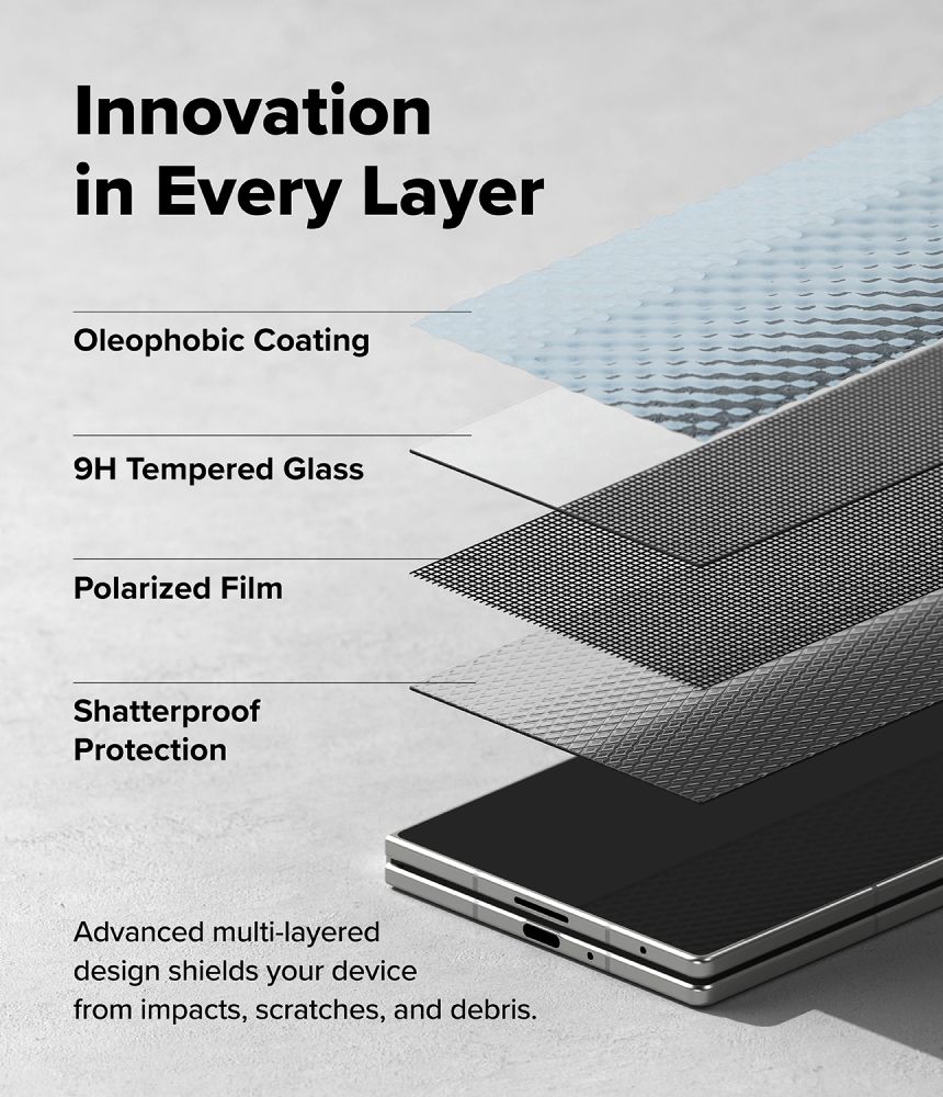 Ringke Easy Slide Privacy 360, 2-pack härdat glas till Samsung Galaxy Z Fold 8 Ultra