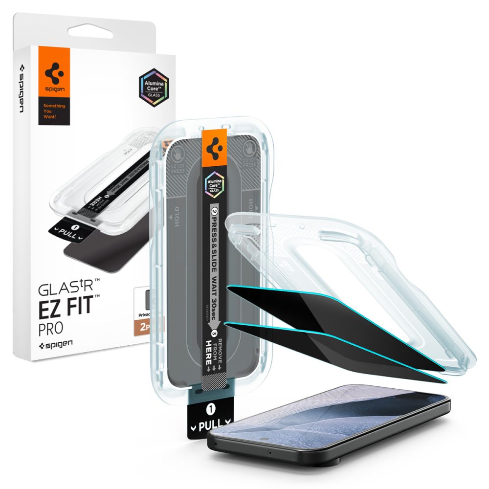 Spigen Glas.tR EZ Fit Pro HD Privacy – 2-pack härdat glas för Pixel 9/9 Pro/10/10 Pro/11/11 Pro
