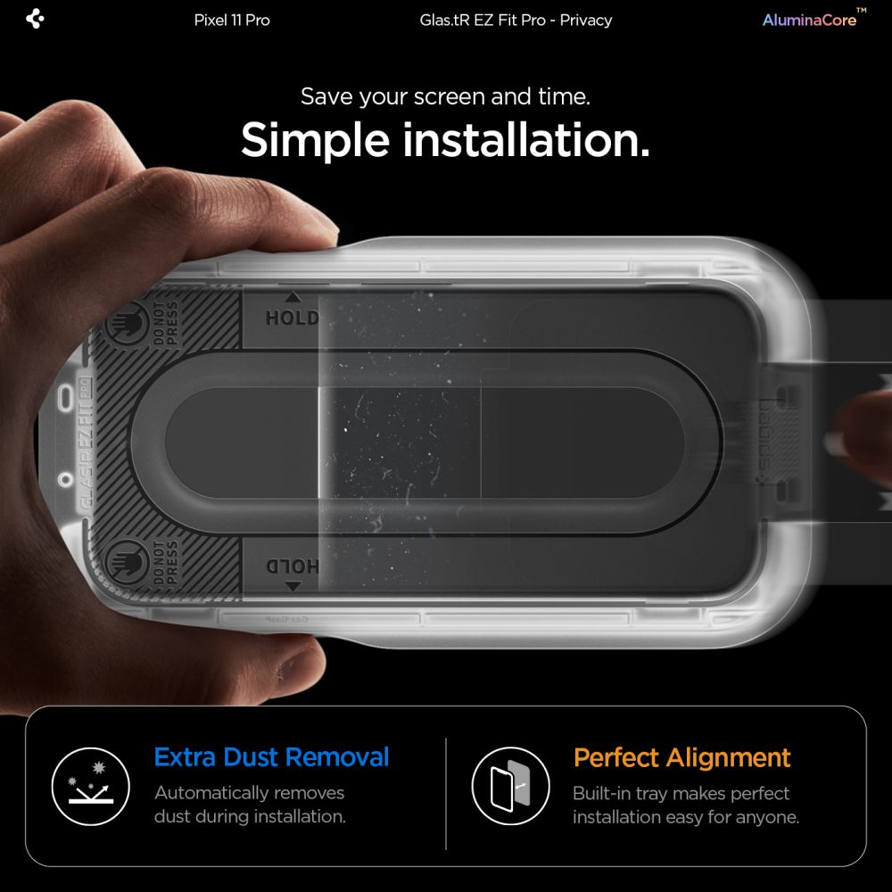 Spigen Glas.tR EZ Fit Pro HD Privacy – 2-pack härdat glas för Pixel 9/9 Pro/10/10 Pro/11/11 Pro