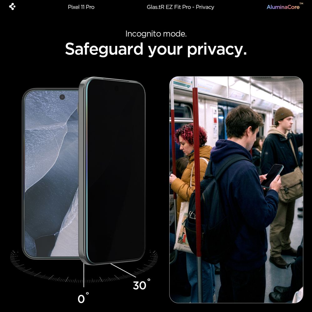 Spigen Glas.tR EZ Fit Pro HD Privacy – 2-pack härdat glas för Pixel 9/9 Pro/10/10 Pro/11/11 Pro