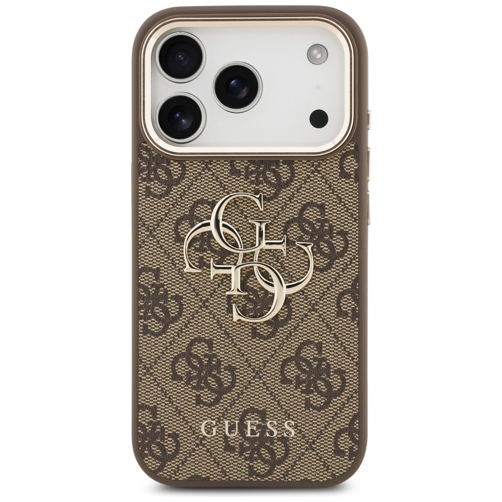 Guess 4G Big 4G Classic Logo-fodral för iPhone 17 Pro Max / 18 Pro Max – brunt och guld
