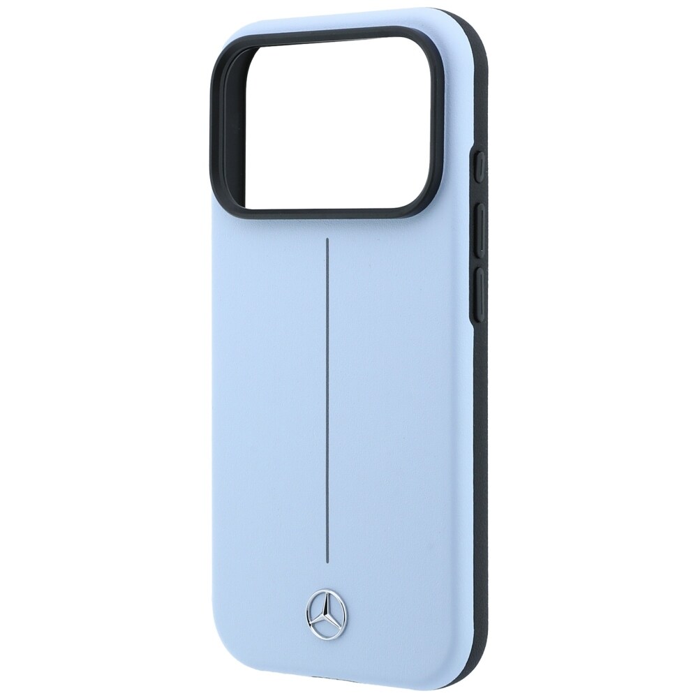 Mercedes Iconic Line læderetui delvis omslutning m. MagSafe til iPhone 18 Pro/17 Pro – Blå