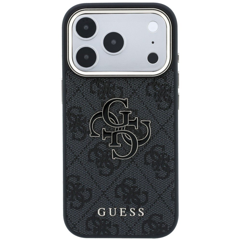 Guess 4G & Big Resin-logotypfodral för iPhone 17 Pro / 18 Pro – Svart
