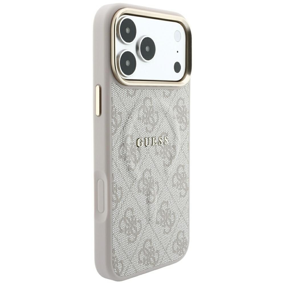 Guess präglad 4G Classic MagSafe-skal för iPhone 17 Pro Max / 18 Pro Max – Rosa