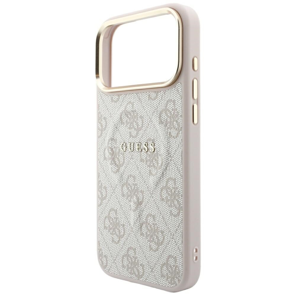 Guess präglad 4G Classic MagSafe-skal för iPhone 17 Pro Max / 18 Pro Max – Rosa