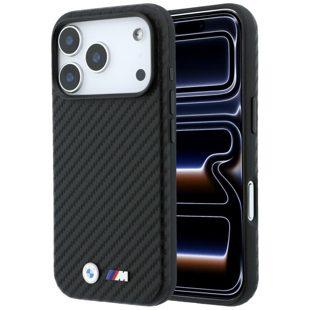 BMW MagSafe-fodral med Carbon Metal-logotyp för iPhone 17 Pro / 18 Pro – Svart