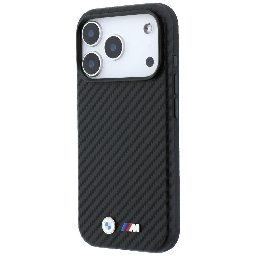 BMW MagSafe-fodral med Carbon Metal-logotyp för iPhone 17 Pro / 18 Pro – Svart