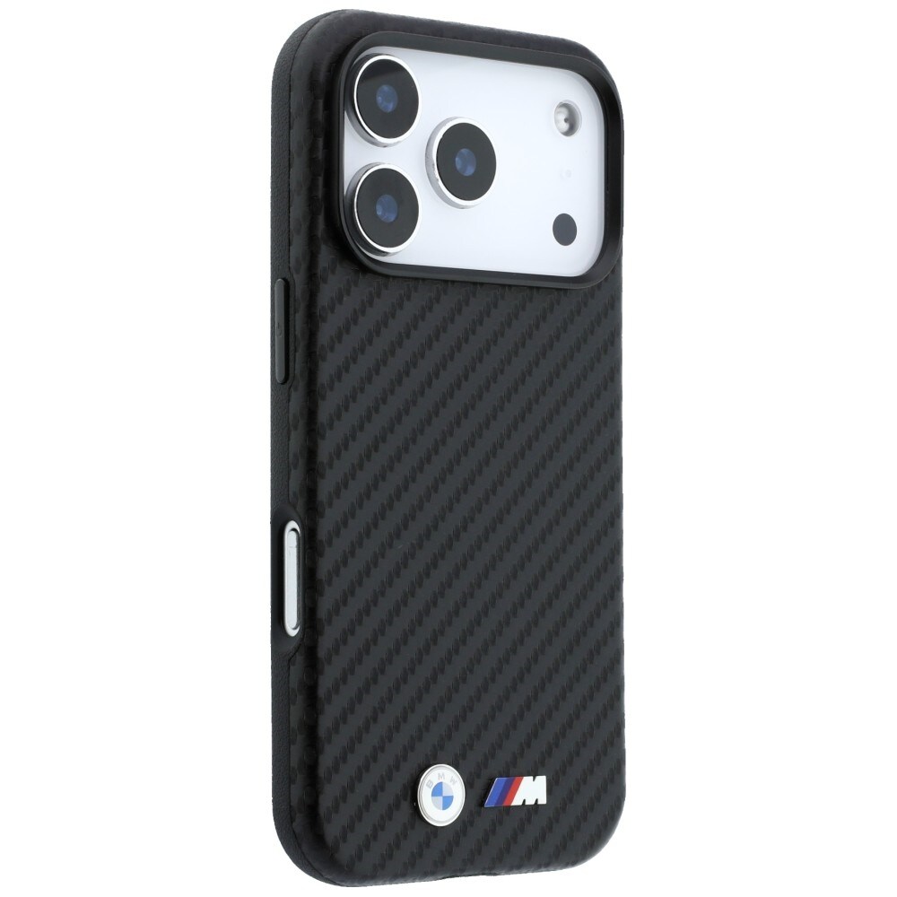 BMW MagSafe-fodral med Carbon Metal-logotyp för iPhone 17 Pro / 18 Pro – Svart