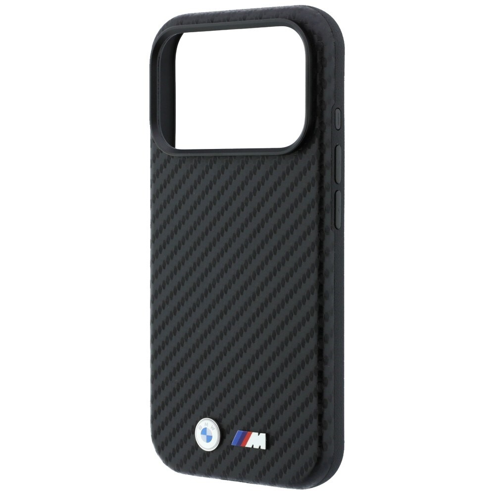 BMW MagSafe-fodral med Carbon Metal-logotyp för iPhone 17 Pro / 18 Pro – Svart