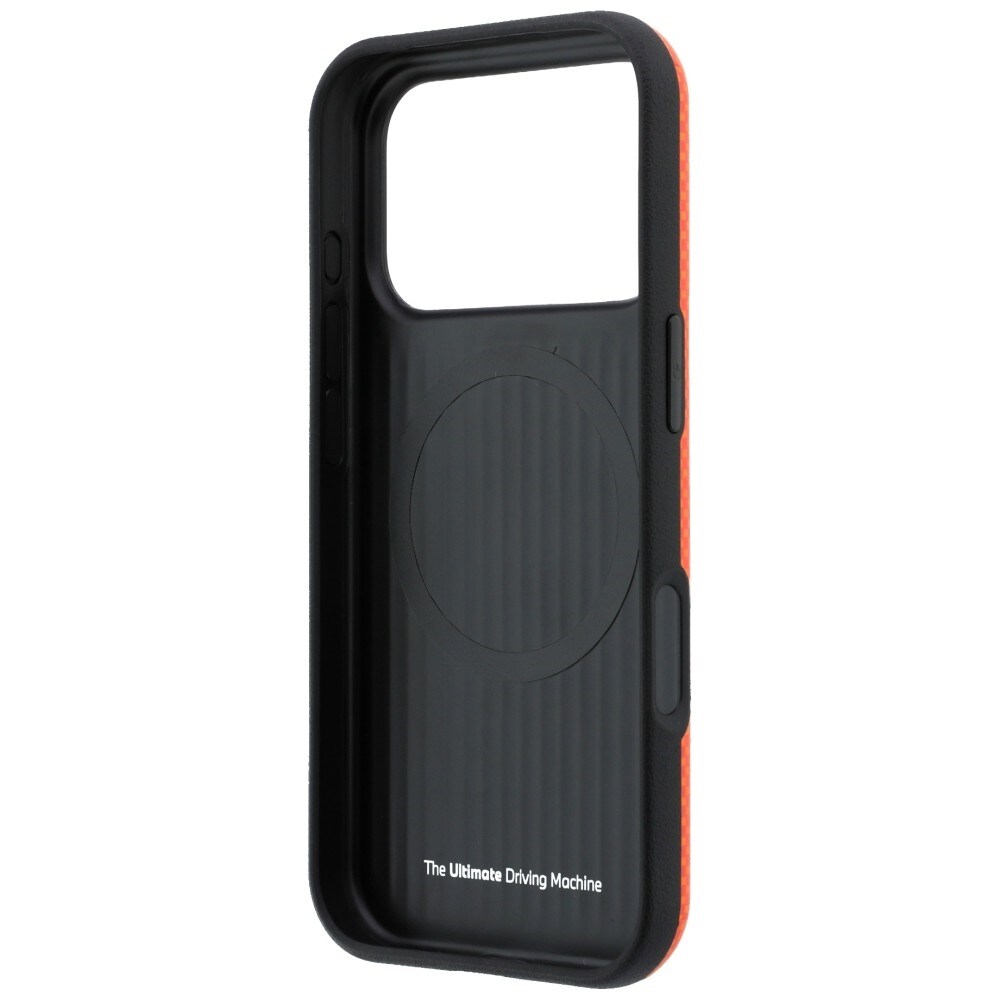 BMW M Quadrille MagSafe-fodral med Kevlar & metallogotyp för iPhone 17/18 Pro Max – Orange