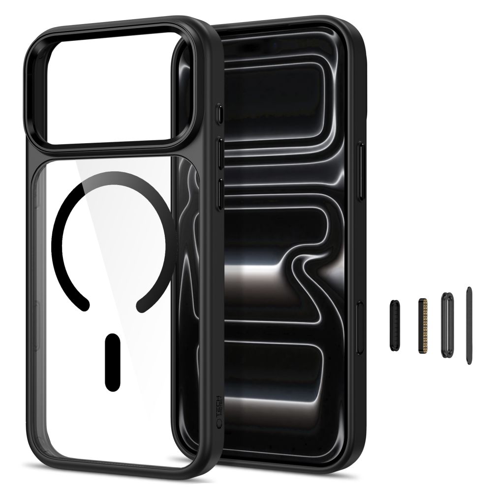 Tech-Protect Magmat Magsafe CC-fodral för iPhone 17 Pro / 18 Pro – Transparent svart