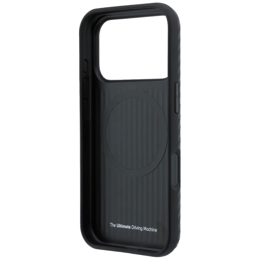 BMW MagSafe-fodral med kolfibermönster för iPhone 17 Pro Max / 18 Pro Max – Svart