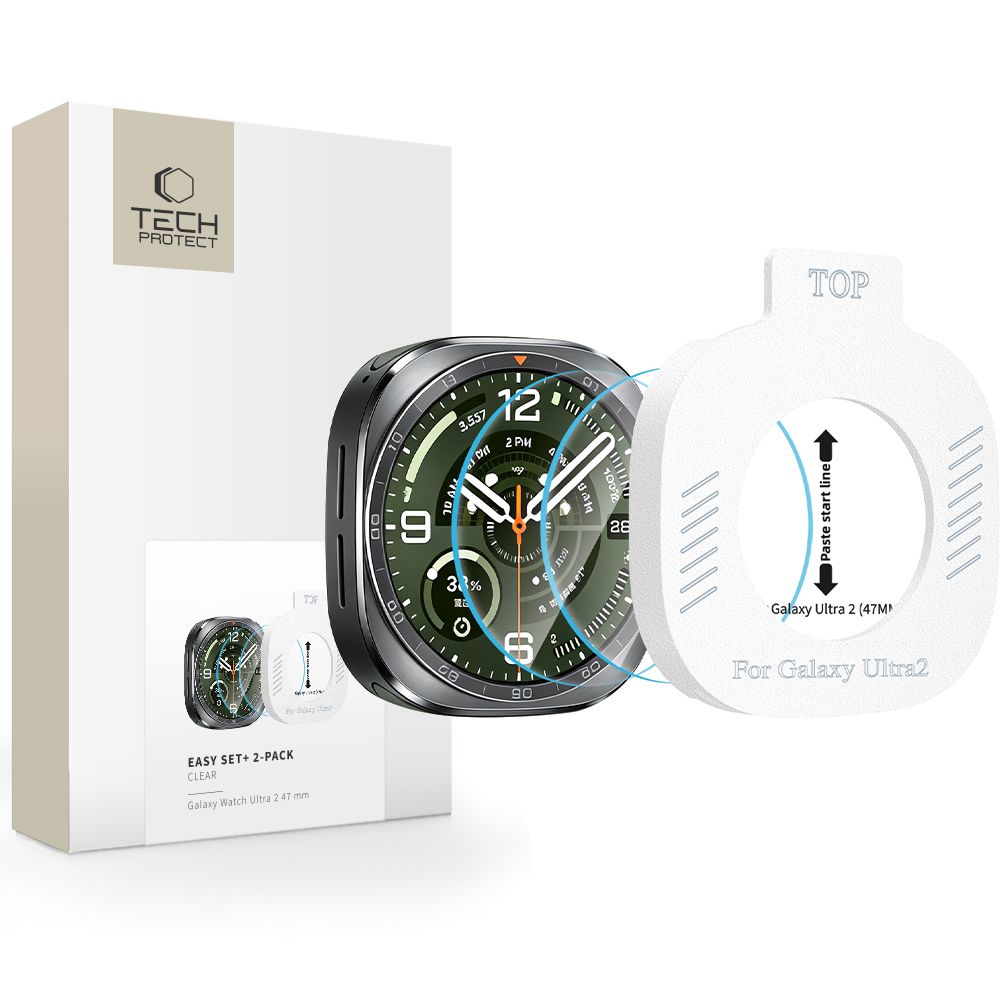 Tech-Protect Easy Set+ 2-pack härdat glas till Samsung Galaxy Watch Ultra 47 mm