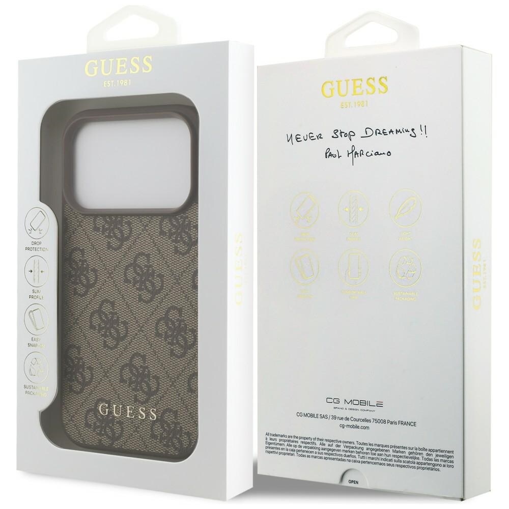 Guess 4G Classic-fodral för iPhone 17 Pro / 18 Pro – Brunt