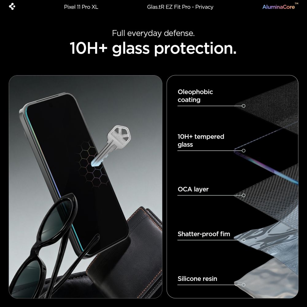 Spigen Glas.tR EZ Fit Pro HD Privacy – 2-pack skärmskydd i härdat glas för Pixel 9/10/11 Pro XL