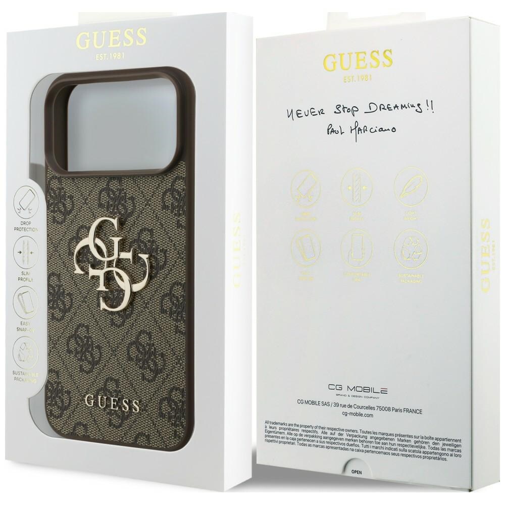 Guess 4G-fodral med stort logo för iPhone 17 Pro / 18 Pro – Brunt