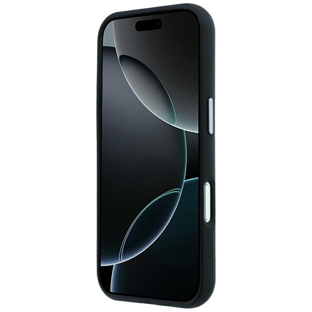 Mercedes Iconic Line läderfodral halvomslag med MagSafe för iPhone 18/17 Pro Max – Svart