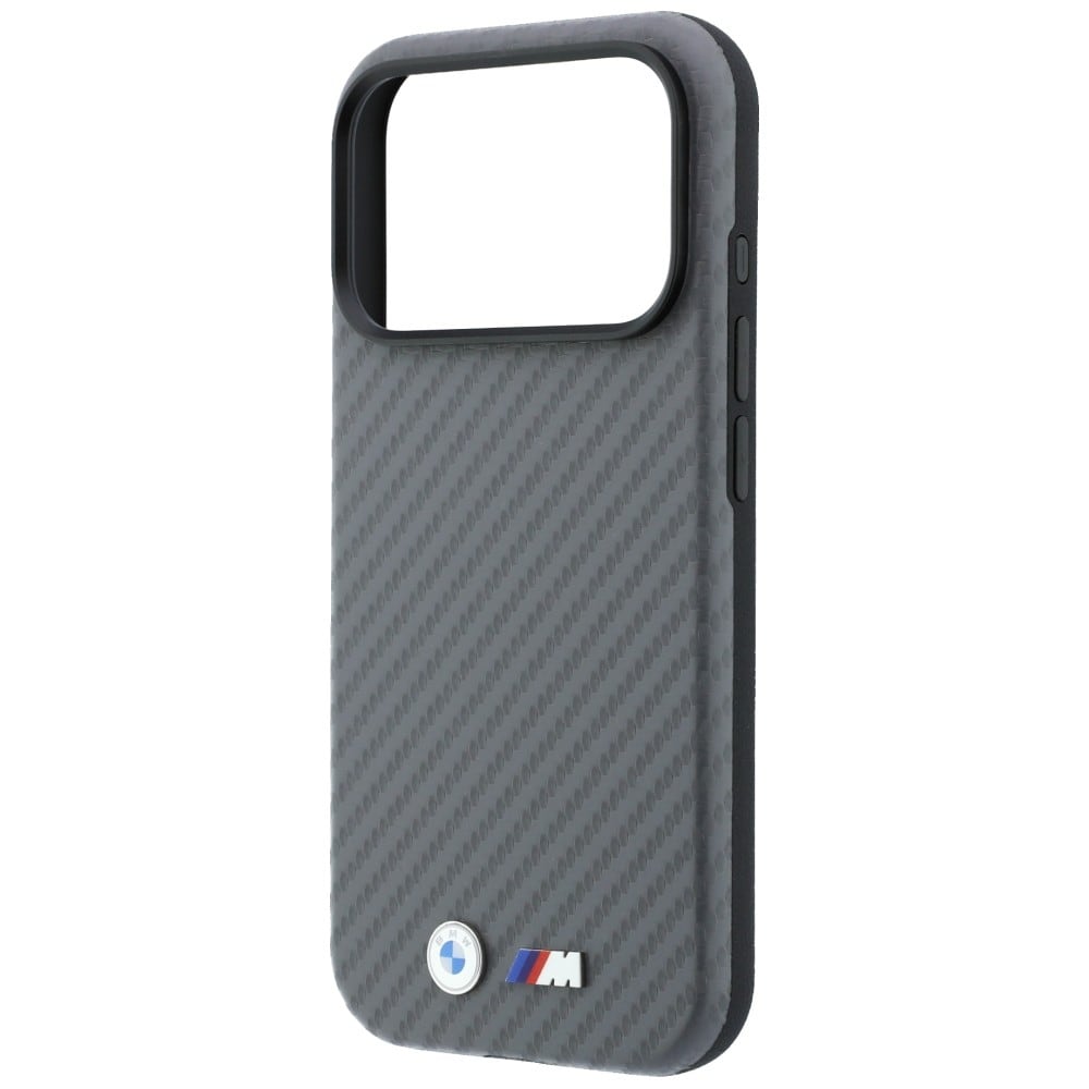BMW MagSafe-fodral med Carbon Metal-logotyp för iPhone 17 Pro / 18 Pro – Grå
