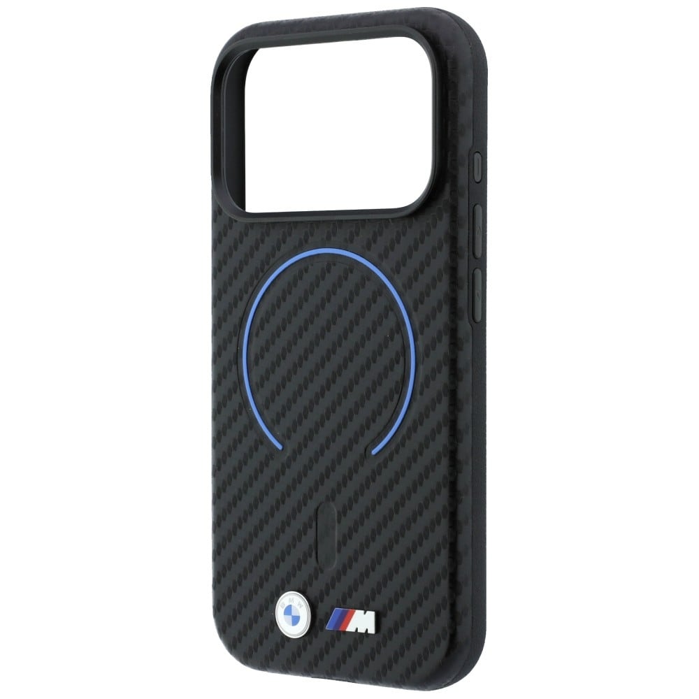 BMW MagSafe-fodral med kolfibermönster för iPhone 17 Pro / 18 Pro – Svart
