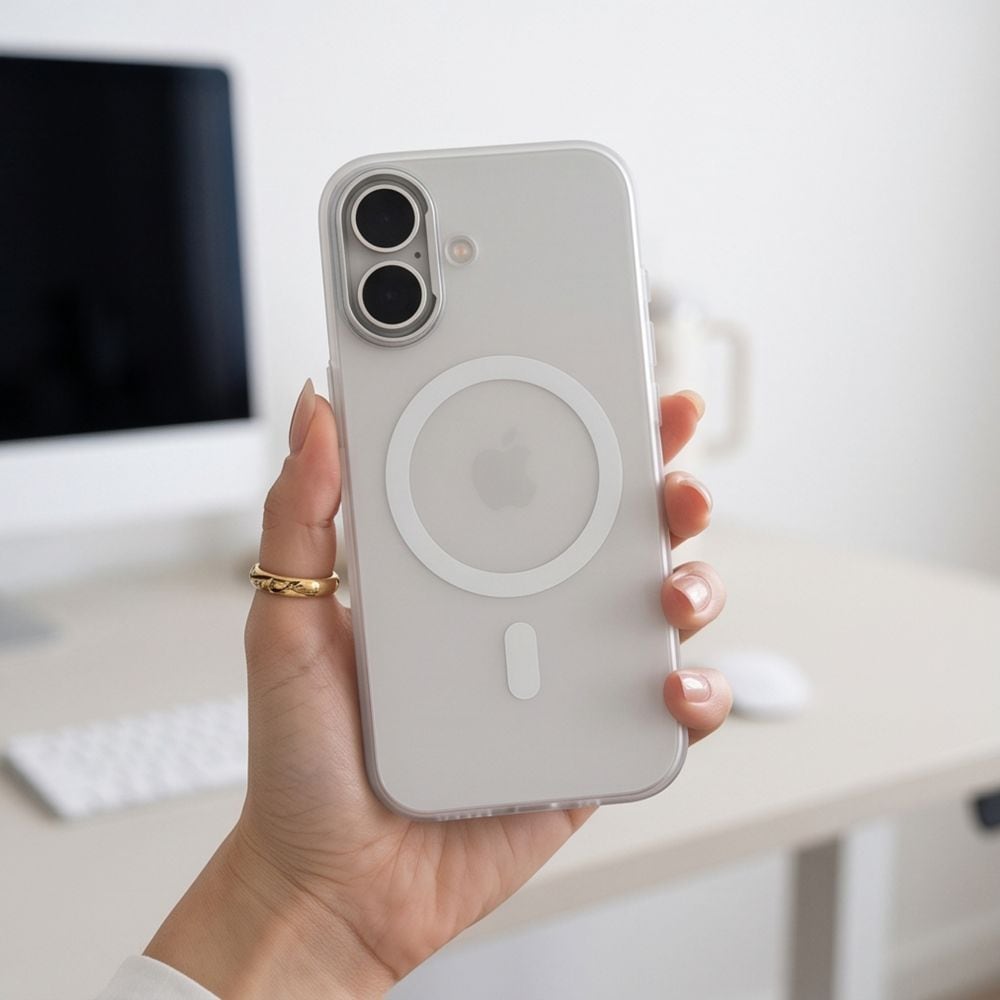Tech-Protect MagZero MagSafe-fodral för iPhone 17 – mattvit