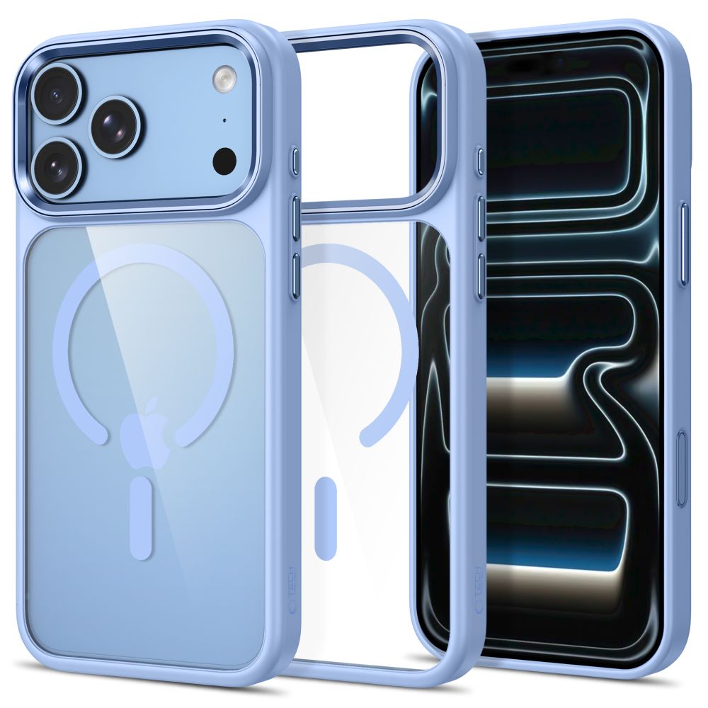 Tech-Protect Magmat Magsafe CC-fodral för iPhone 17 Pro Max / 18 Pro Max – Transparent ljusblått