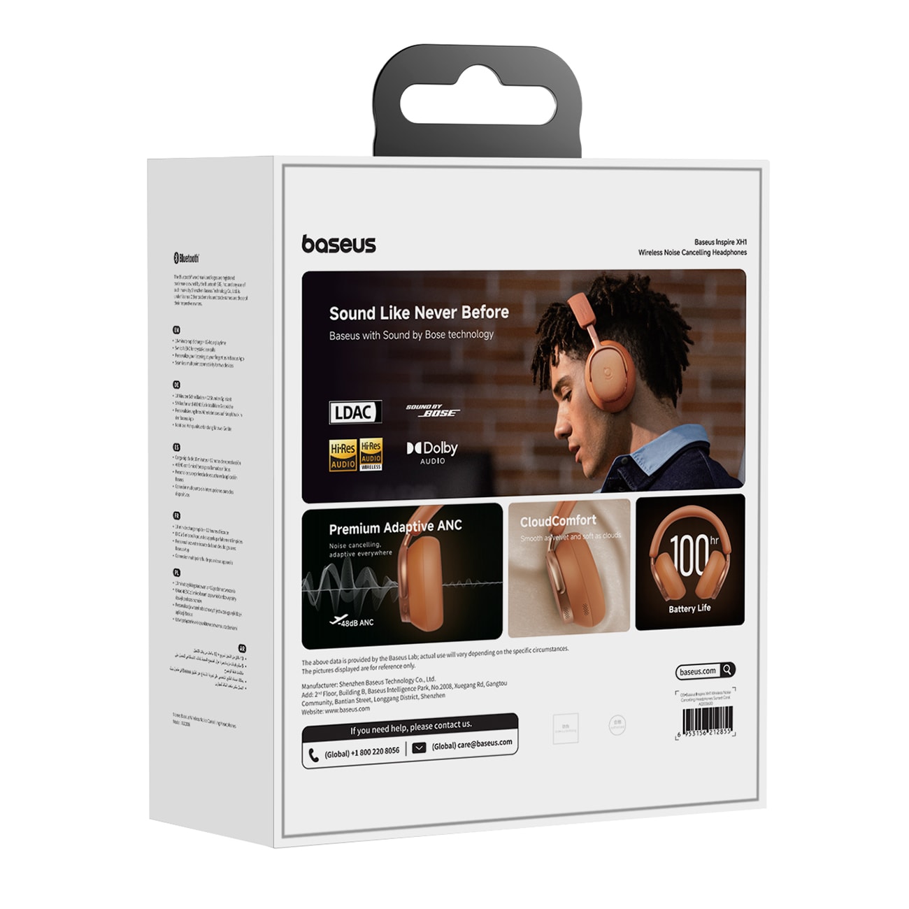 Baseus Inspire XH1 Sound by Bose – trådlösa hörlurar med ANC och Dolby Audio, Starry Heat