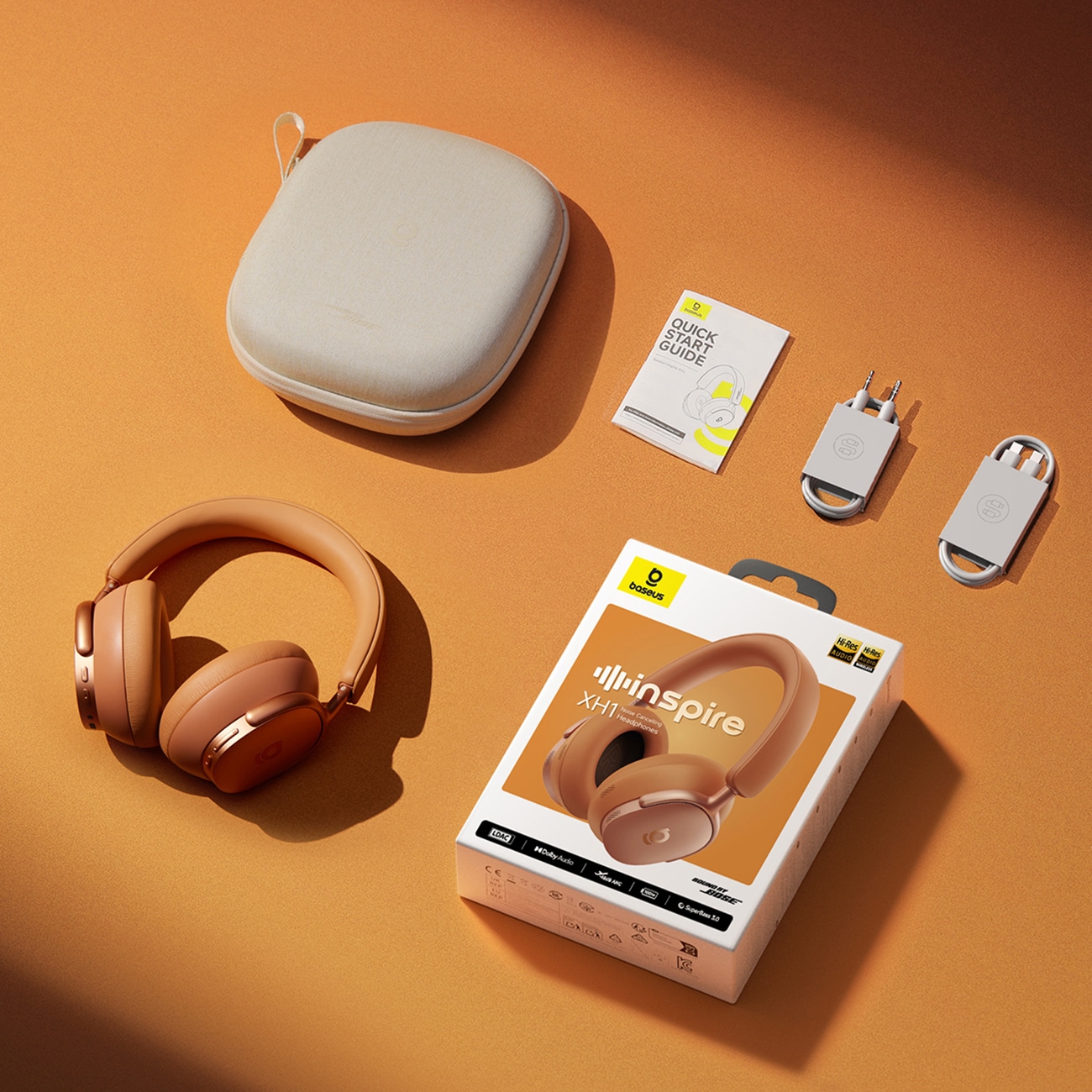 Baseus Inspire XH1 Sound by Bose – trådlösa hörlurar med ANC och Dolby Audio, Starry Heat