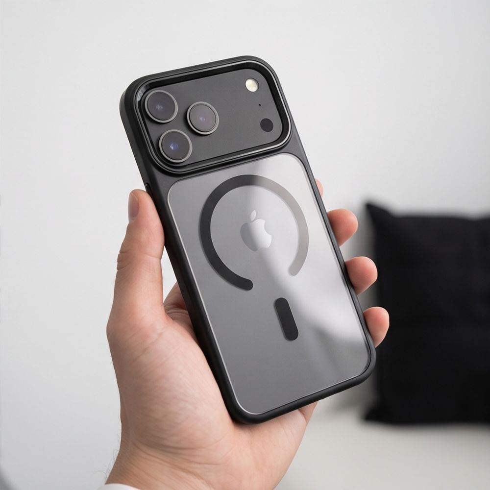 Tech-Protect Magmat Magsafe CC-etui til iPhone 17 Pro Max / 18 Pro Max – gennemsigtig sort