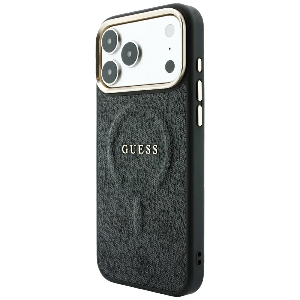 Guess präglad 4G Classic MagSafe-skal för iPhone 17 Pro / 18 Pro – Svart