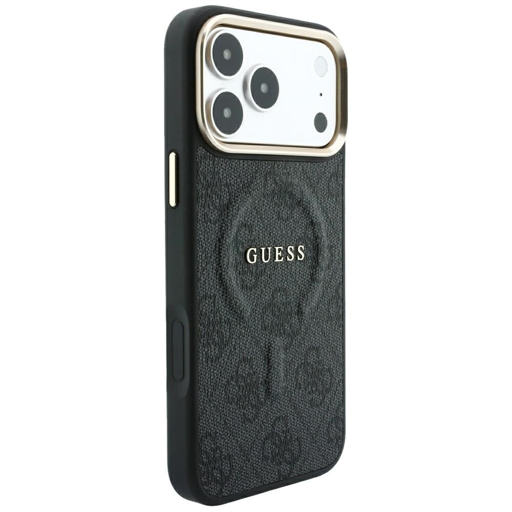 Guess präglad 4G Classic MagSafe-skal för iPhone 17 Pro / 18 Pro – Svart