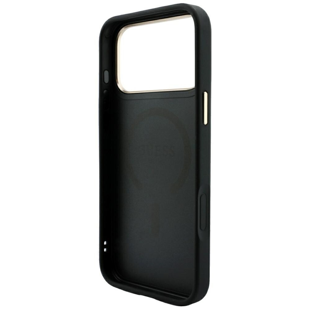 Guess präglad 4G Classic MagSafe-skal för iPhone 17 Pro / 18 Pro – Svart