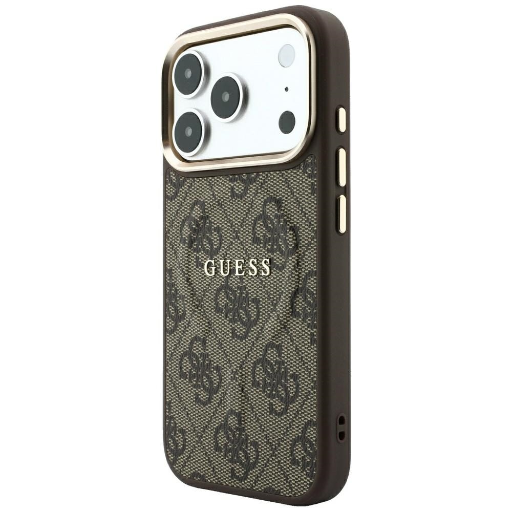 Guess präglad 4G Classic MagSafe-skal för iPhone 17 Pro Max / 18 Pro Max – Brunt