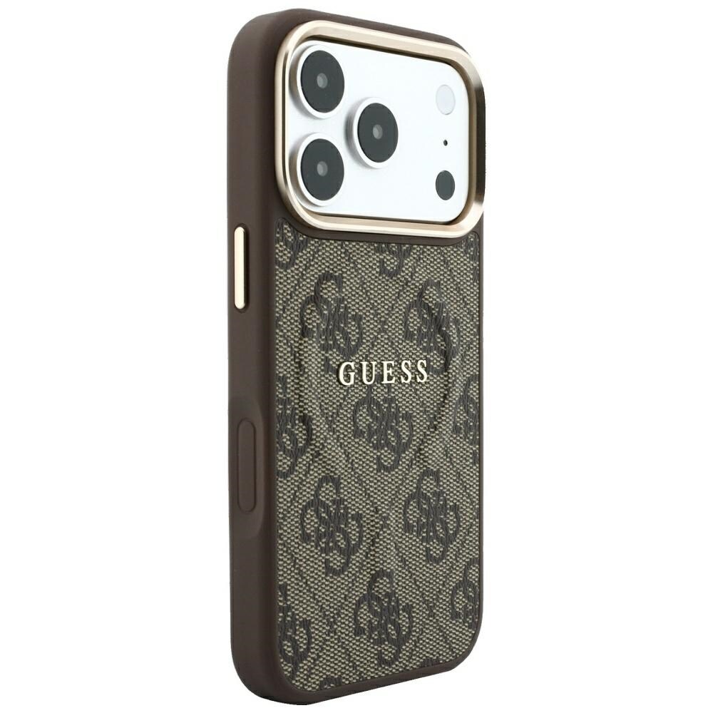 Guess präglad 4G Classic MagSafe-skal för iPhone 17 Pro Max / 18 Pro Max – Brunt