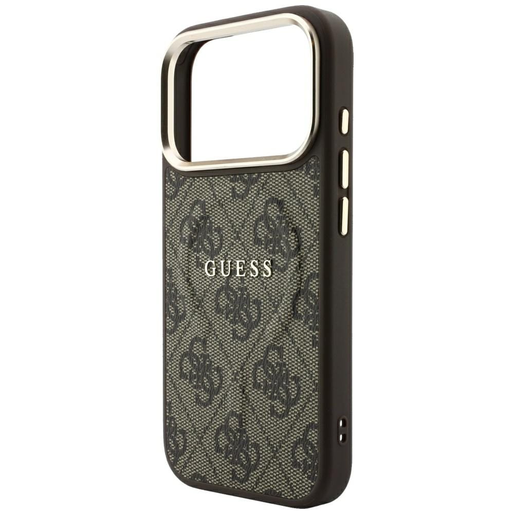 Guess präglad 4G Classic MagSafe-skal för iPhone 17 Pro Max / 18 Pro Max – Brunt