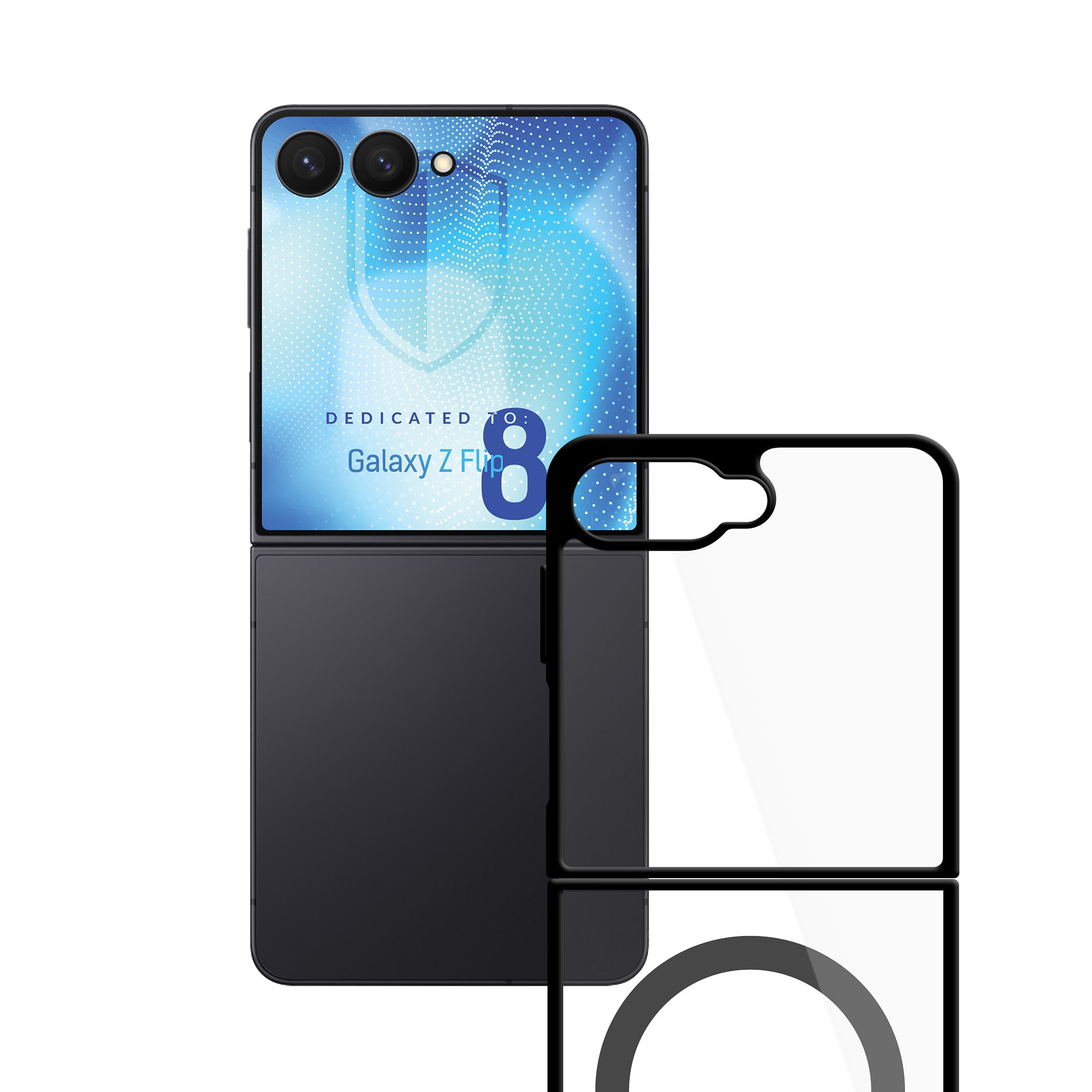 3mk Satin Armor Case+ Flip för Samsung Galaxy Z Flip 8 – transparent