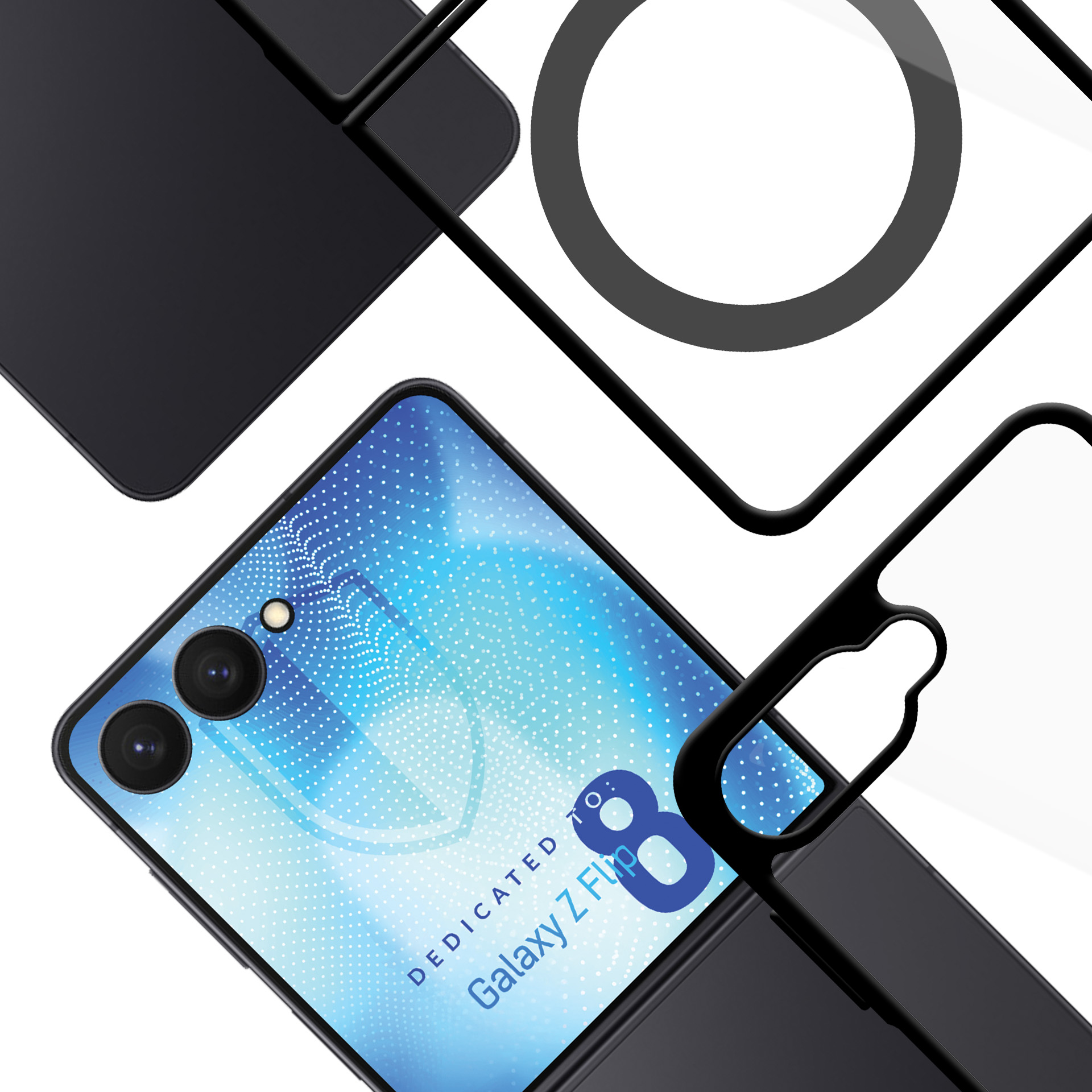 3mk Satin Armor Case+ Flip för Samsung Galaxy Z Flip 8 – transparent
