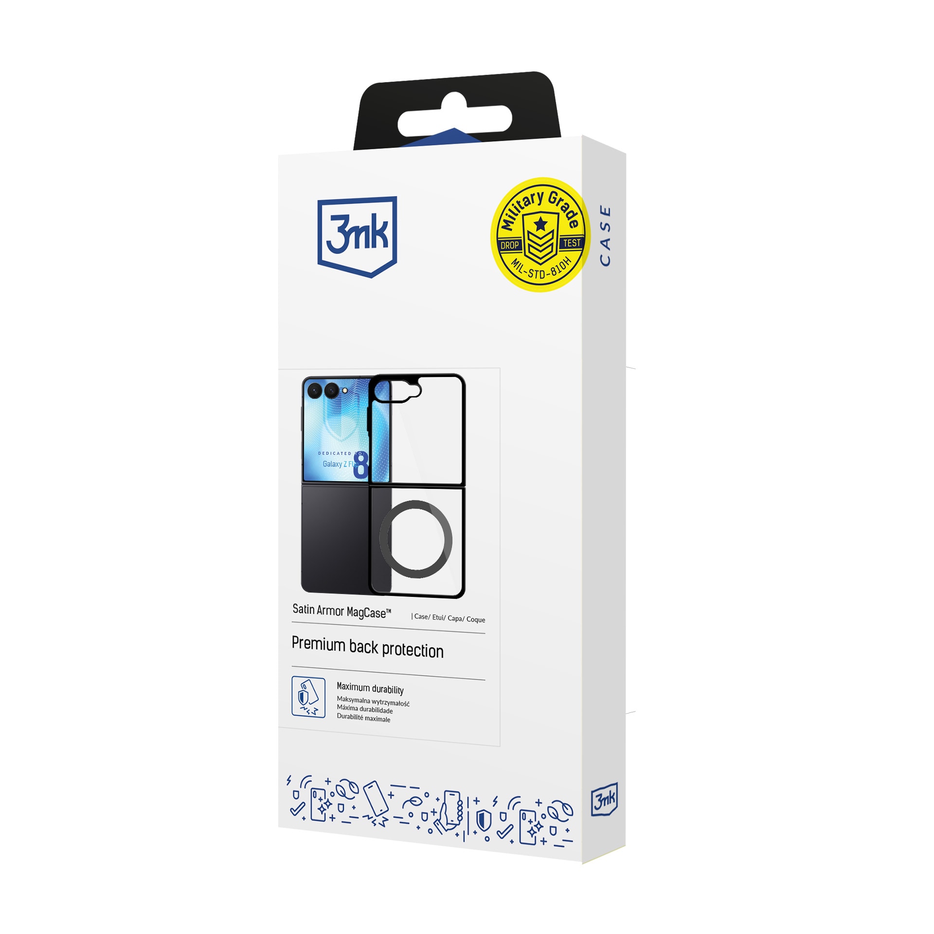 3mk Satin Armor Case+ Flip för Samsung Galaxy Z Flip 8 – transparent
