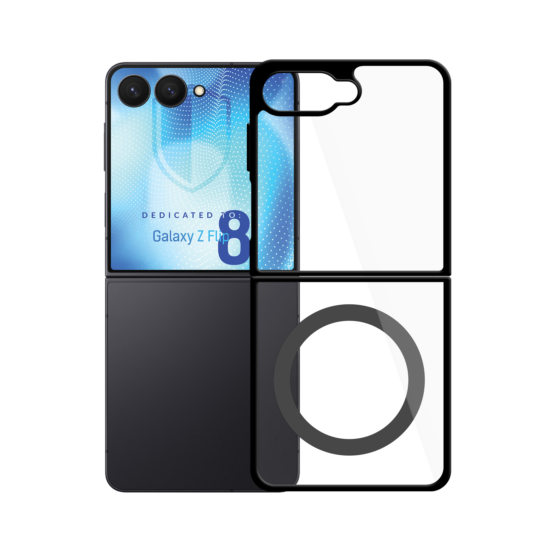 3mk Satin Armor Case+ Flip för Samsung Galaxy Z Flip 8 – transparent