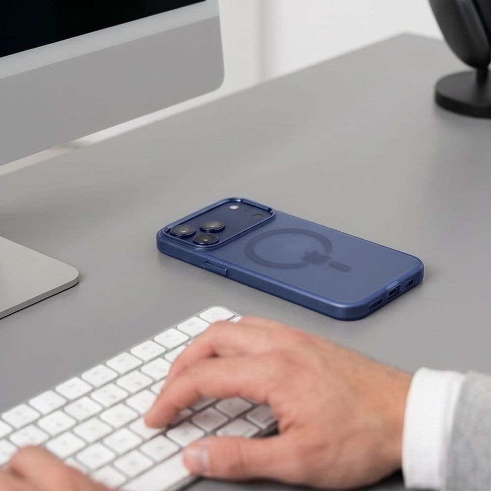 Tech-Protect MagZero MagSafe-fodral för iPhone 17 Pro Max / 18 Pro Max – matt marinblå
