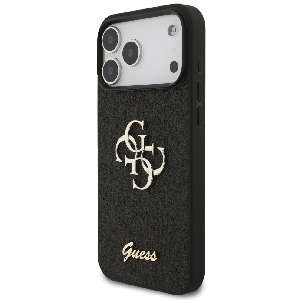 Guess Fixed Glitter Big 4G-fodral för iPhone 17 Pro Max / 18 Pro Max – Svart