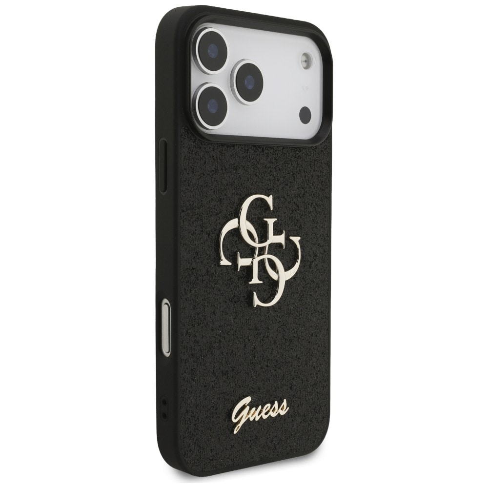 Guess Fixed Glitter Big 4G-fodral för iPhone 17 Pro Max / 18 Pro Max – Svart