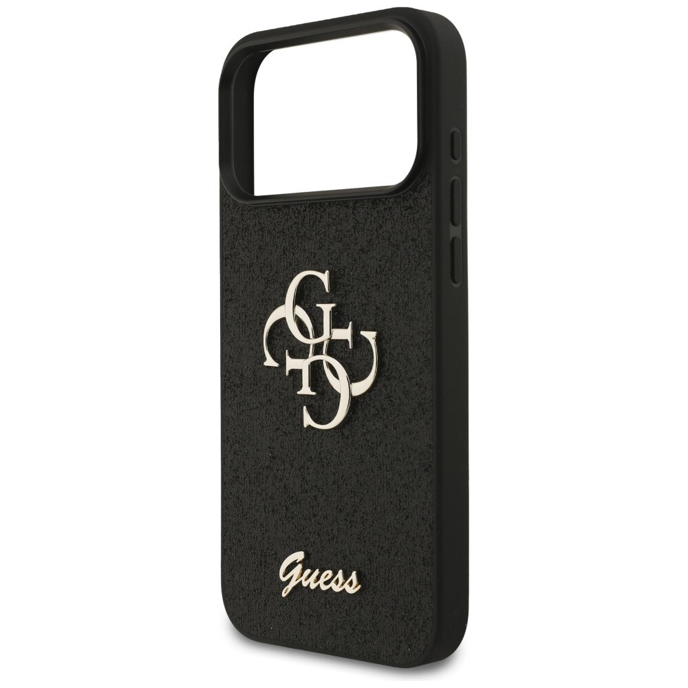 Guess Fixed Glitter Big 4G-fodral för iPhone 17 Pro Max / 18 Pro Max – Svart