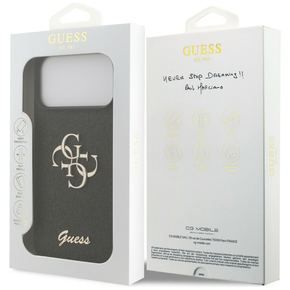 Guess Fixed Glitter Big 4G-fodral för iPhone 17 Pro Max / 18 Pro Max – Svart