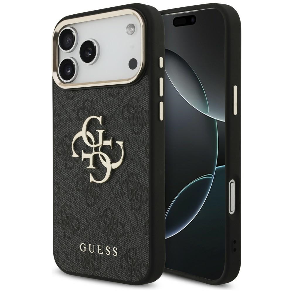 Guess 4G Big 4G Classic Logo-fodral för iPhone 17 Pro Max / 18 Pro Max – svart och guld