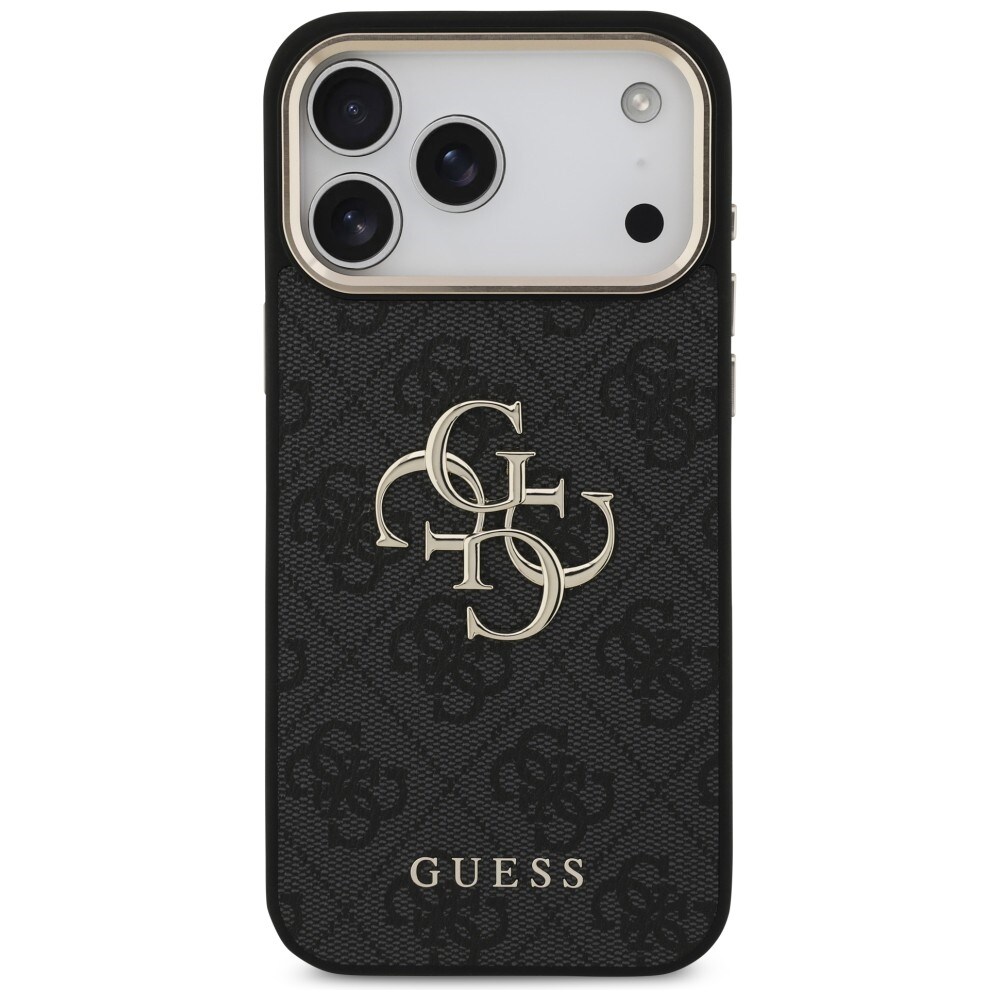 Guess 4G Big 4G Classic Logo-fodral för iPhone 17 Pro Max / 18 Pro Max – svart och guld