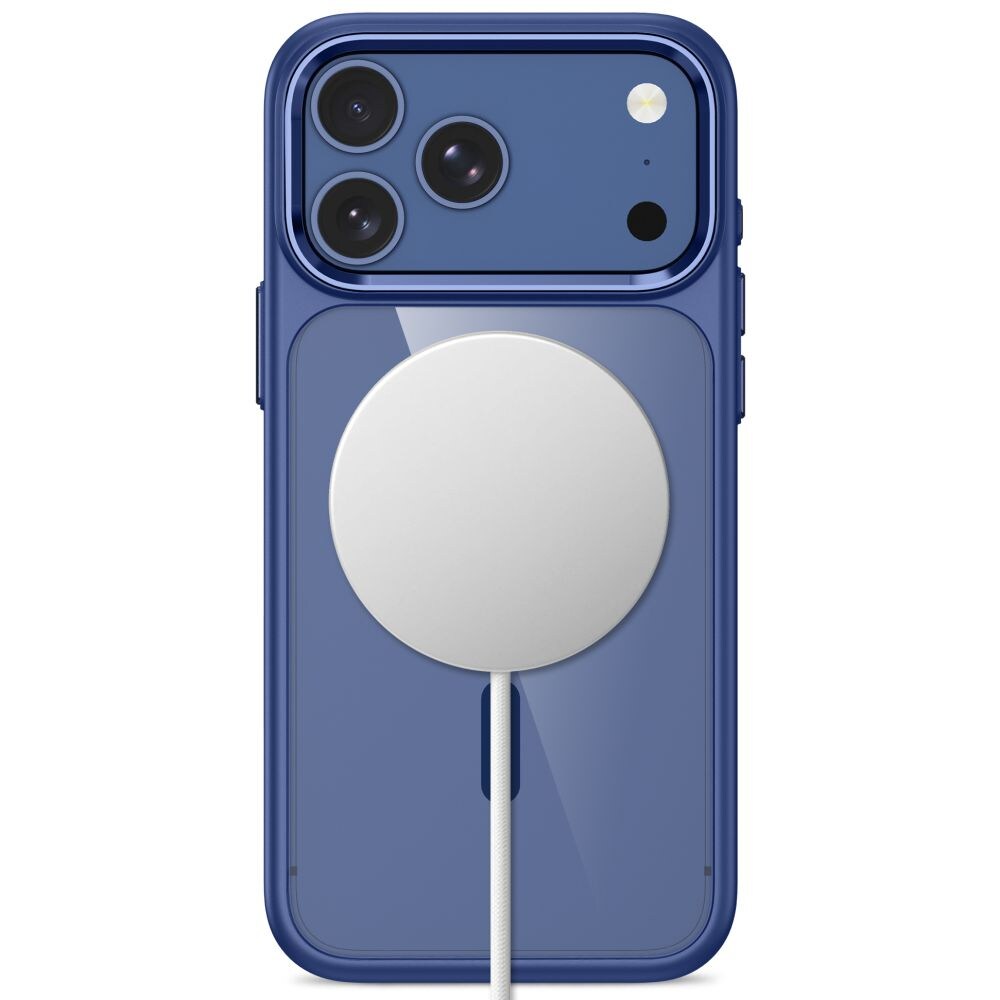Tech-Protect Magmat Magsafe CC-fodral för iPhone 17 Pro / 18 Pro – marinblått och genomskinligt