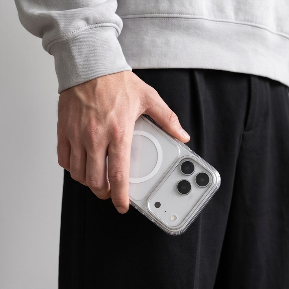 Tech-Protect MagStand MagSafe CC-fodral för iPhone 18 Pro Max / 17 Pro Max – genomskinligt