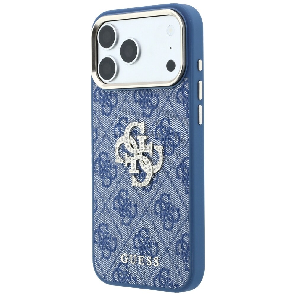 Guess 4G & Big Strass Logo-fodral för iPhone 18 Pro / 17 Pro – Blått