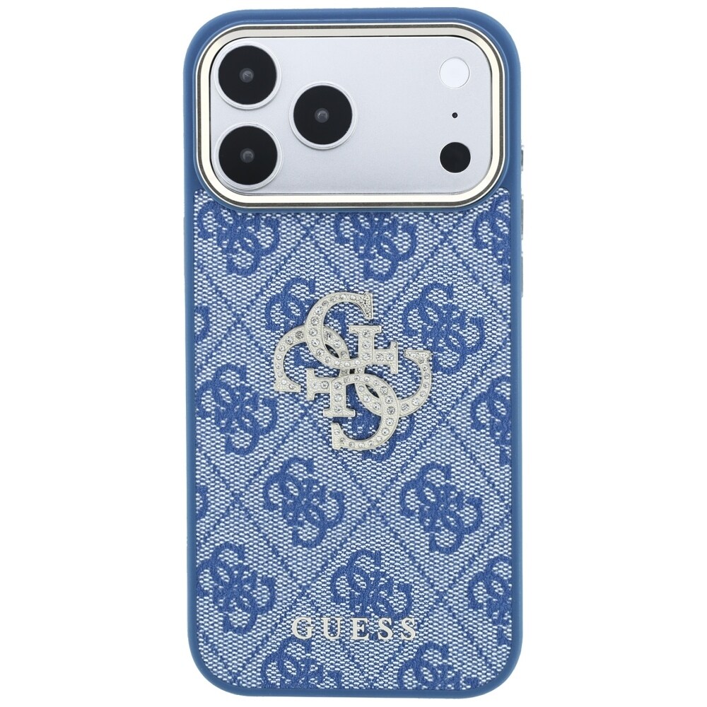 Guess 4G & Big Strass Logo-fodral för iPhone 18 Pro / 17 Pro – Blått